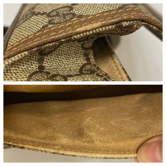 Vintage Gucci Brown Monogram GG Coated Canvas Shoulder Bag - Picture 15 of 16